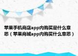 苹果手机商店app内购买是什么意思（苹果商城app内购买什么意思）