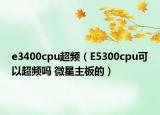 e3400cpu超频（E5300cpu可以超频吗 微星主板的）