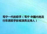 毛宁一代的歌手（毛宁 中国内地流行乐男歌手影视演员主持人）