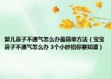 婴儿鼻子不通气怎么办最简单方法（宝宝鼻子不通气怎么办 3个小妙招你要知道）