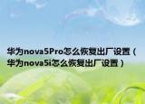 华为nova5Pro怎么恢复出厂设置（华为nova5i怎么恢复出厂设置）
