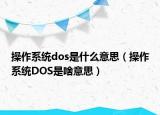 操作系统dos是什么意思（操作系统DOS是啥意思）