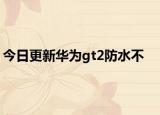 今日更新华为gt2防水不