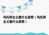 乌托邦主义是什么意思（乌托邦主义是什么意思）