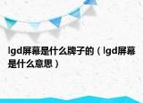 lgd屏幕是什么牌子的（lgd屏幕是什么意思）