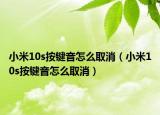 小米10s按键音怎么取消（小米10s按键音怎么取消）