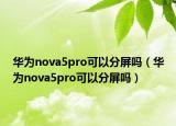 华为nova5pro可以分屏吗（华为nova5pro可以分屏吗）