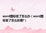 word图标变了怎么办（word图标变了怎么处理?）