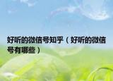 好听的微信号知乎（好听的微信号有哪些）