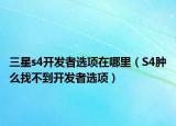 三星s4开发者选项在哪里（S4肿么找不到开发者选项）
