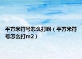 平方米符号怎么打啊（平方米符号怎么打m2）