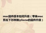 mac固件版本如何升级（苹果mac系统下怎样做iphone的固件升级）