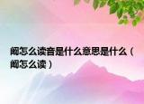 阚怎么读音是什么意思是什么（阚怎么读）