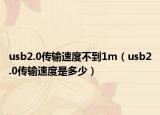 usb2.0传输速度不到1m（usb2.0传输速度是多少）