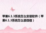 苹果6.1.3系统怎么安装软件（苹果6.1.3系统怎么装微信）