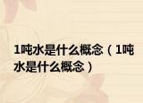 1吨水是什么概念（1吨水是什么概念）