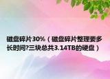 磁盘碎片30%（磁盘碎片整理要多长时间?三块总共3.14TB的硬盘）