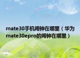 mate30手机闹钟在哪里（华为mate30epro的闹钟在哪里）