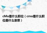 cMo是什么职位（cmo是什么职位是什么意思）
