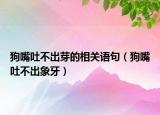 狗嘴吐不出芽的相关语句（狗嘴吐不出象牙）