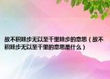 故不积跬步无以至千里跬步的意思（故不积跬步无以至千里的意思是什么）