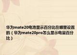 华为mate20电池显示百分比在哪里设置的（华为mate20pro怎么显示电量百分比）