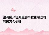 没有房产证开具房产发票可以吗我该怎么处理