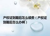 产权证到期后怎么续费（产权证到期后怎么办啊）