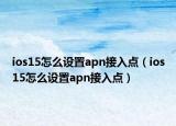 ios15怎么设置apn接入点（ios15怎么设置apn接入点）