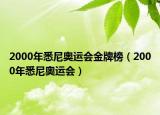 2000年悉尼奥运会金牌榜（2000年悉尼奥运会）