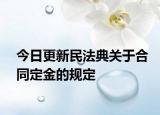 今日更新民法典关于合同定金的规定