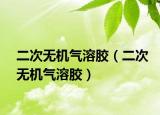 二次无机气溶胶（二次无机气溶胶）