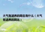 大气有涵养的网名有什么（大气有涵养的网名）