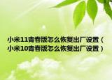 小米11青春版怎么恢复出厂设置（小米10青春版怎么恢复出厂设置）