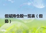 但斌持仓股一览表（但茹）