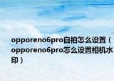 opporeno6pro自拍怎么设置（opporeno6pro怎么设置相机水印）
