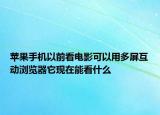 苹果手机以前看电影可以用多屏互动浏览器它现在能看什么