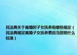 民法典关于离婚时子女抚养有哪些规定（民法典规定离婚子女抚养费应当按照什么标准）