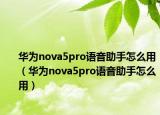 华为nova5pro语音助手怎么用（华为nova5pro语音助手怎么用）
