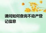 请问如何查询不动产登记信息