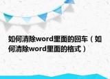 如何清除word里面的回车（如何清除word里面的格式）