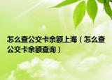 怎么查公交卡余额上海（怎么查公交卡余额查询）