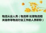 物流从业人员（物流师 处理物流相关信息等物流行业工作的人员职称）