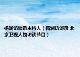 杨澜访谈录主持人（杨澜访谈录 北京卫视人物访谈节目）