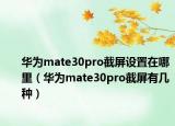 华为mate30pro截屏设置在哪里（华为mate30pro截屏有几种）