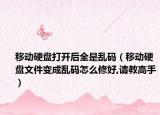 移动硬盘打开后全是乱码（移动硬盘文件变成乱码怎么修好,请教高手）