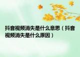 抖音视频消失是什么意思（抖音视频消失是什么原因）