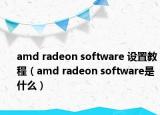 amd radeon software 设置教程（amd radeon software是什么）