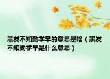 黑发不知勤学早的意思是啥（黑发不知勤学早是什么意思）