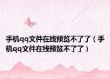 手机qq文件在线预览不了了（手机qq文件在线预览不了了）